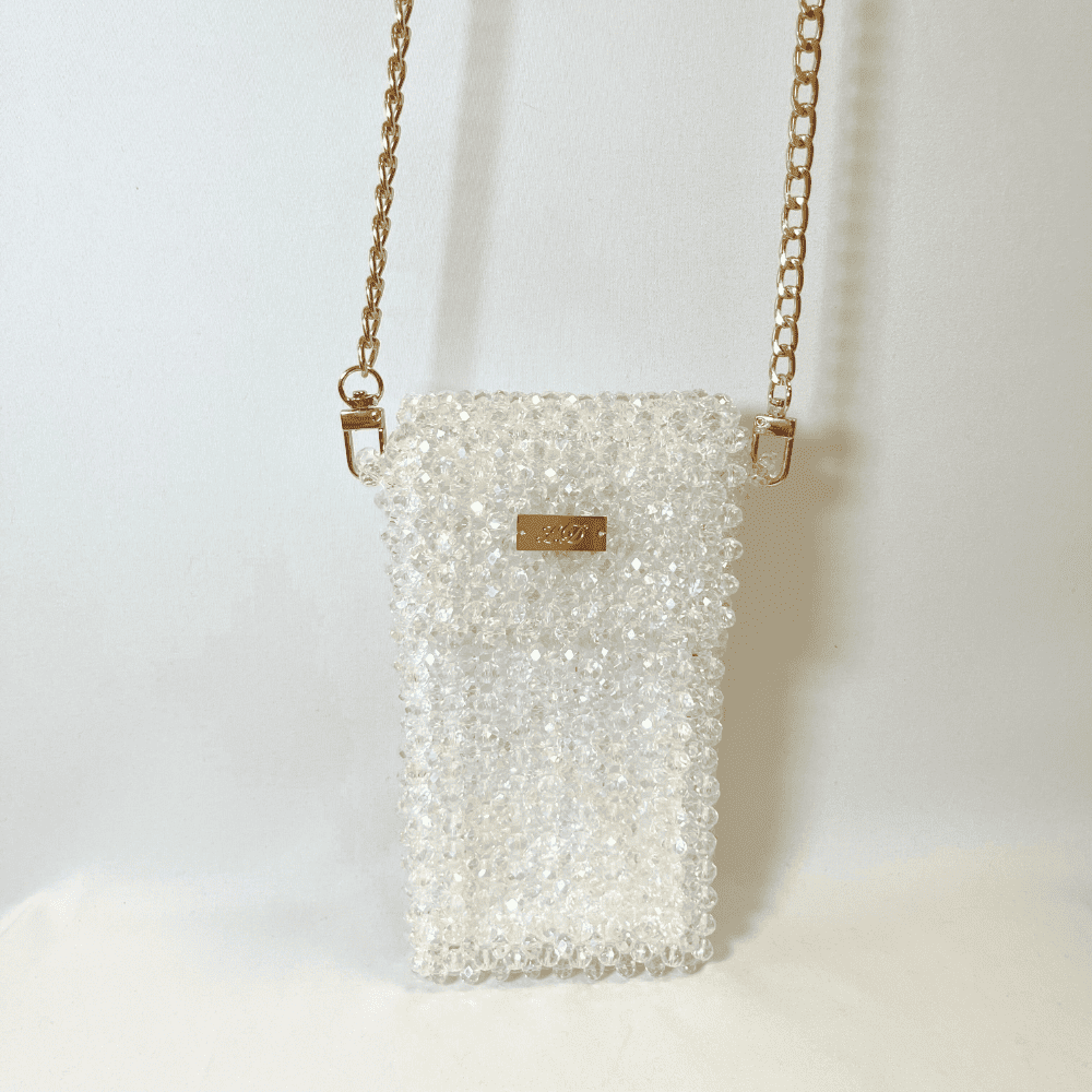 Pochette De Téléphone Blanche LD PERLES & CONFECTIONPERLES