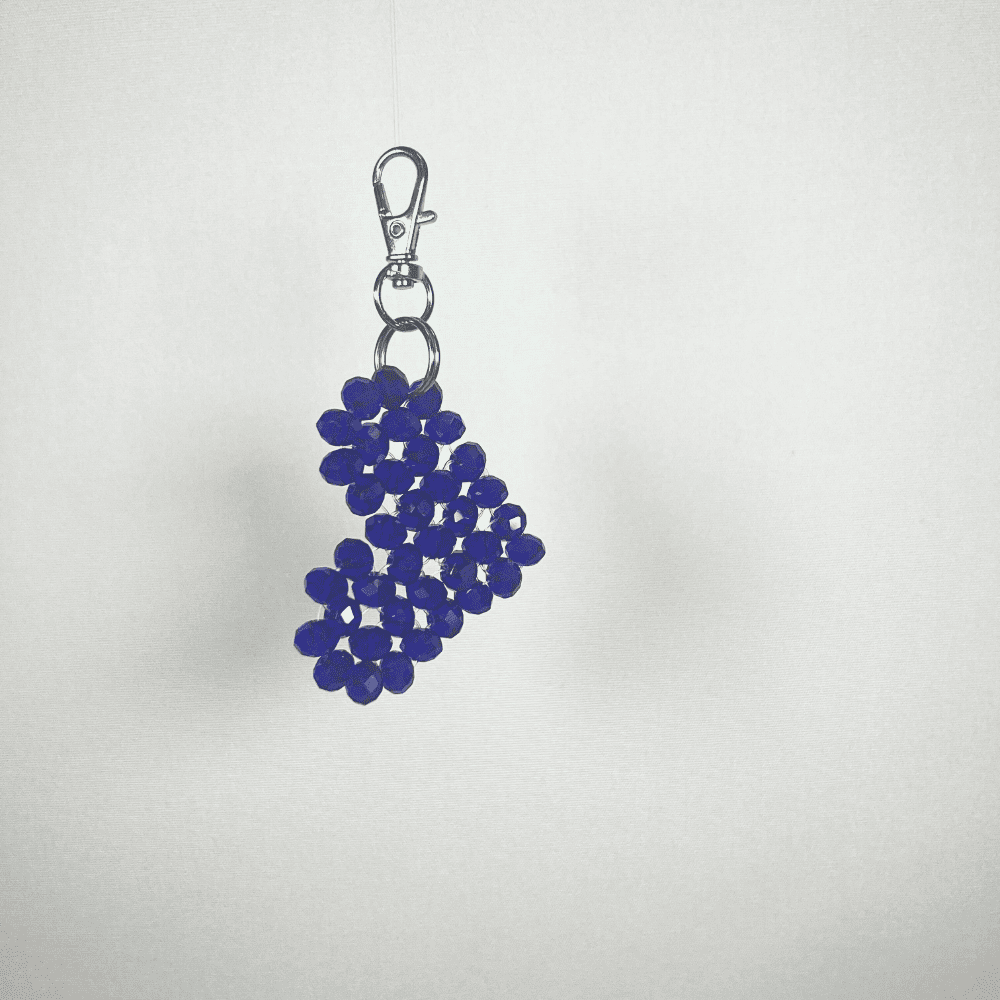 Porte-Clés Cœur Bleu Roi LD PERLES & CONFECTIONPERLES