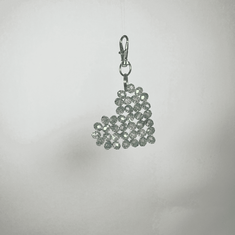 Porte-Clés Cœur Gris LD PERLES & CONFECTIONPERLES