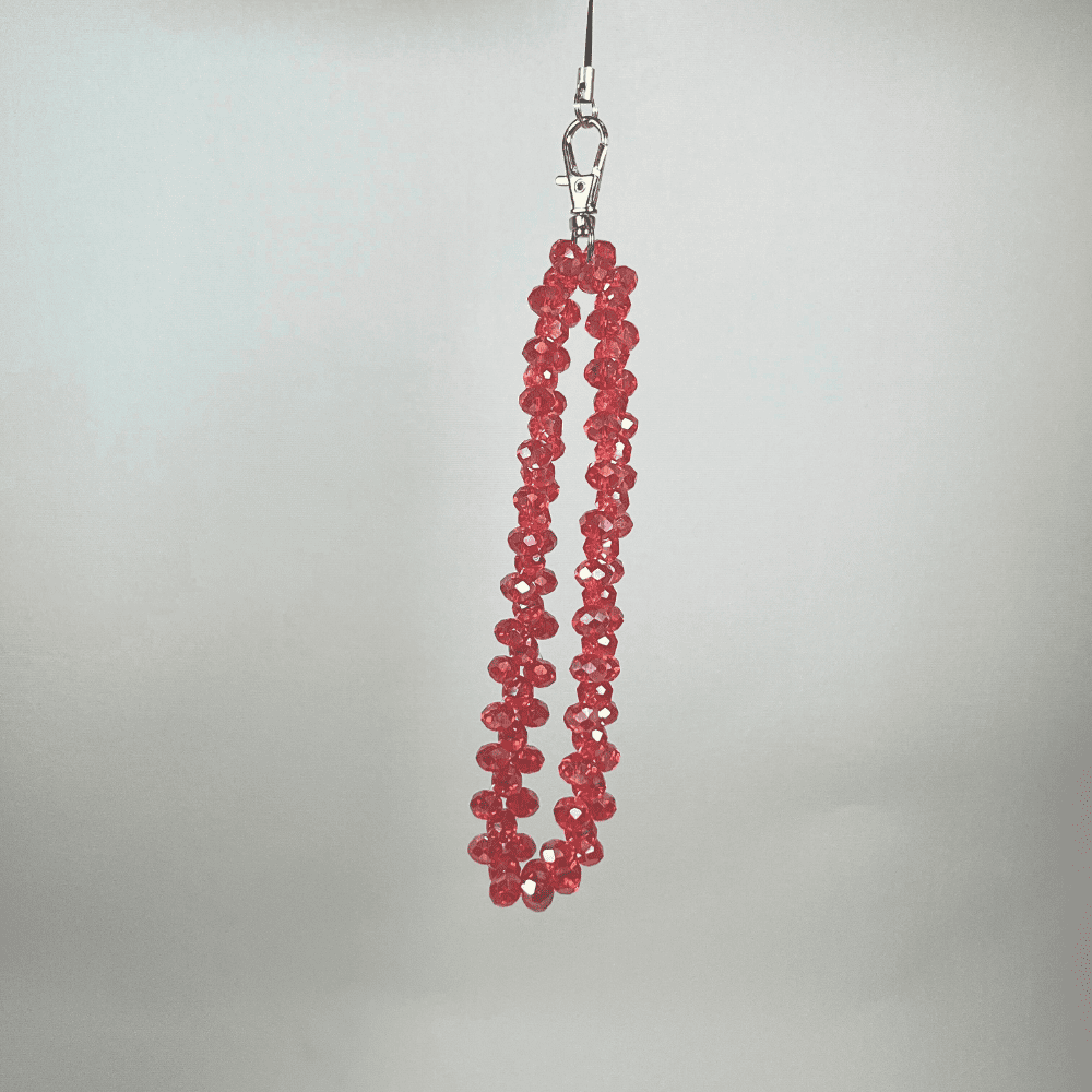 Dragonne De Téléphone Rouge Brillant LD PERLES & CONFECTIONPERLES