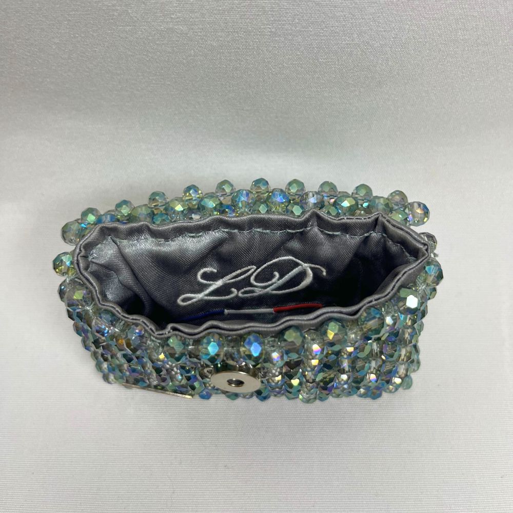 Porte-Carte Gris Reflet Vert, Violet LD PERLES & CONFECTIONPERLES