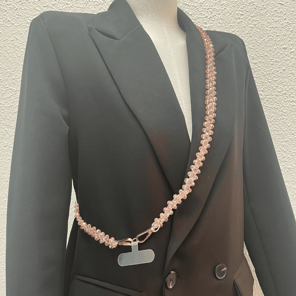 Bandoulière De Téléphone Rose Pâle Poudré LD PERLES & CONFECTIONPERLES