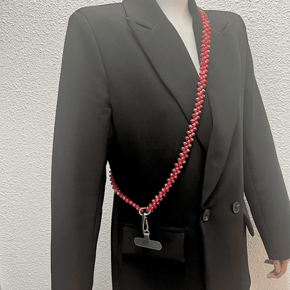 Bandoulière De Téléphone Rouge Brillant LD PERLES & CONFECTIONPERLES