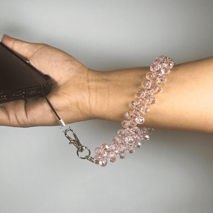 Dragonne De Téléphone Rose Pâle Poudré LD PERLES & CONFECTIONPERLES