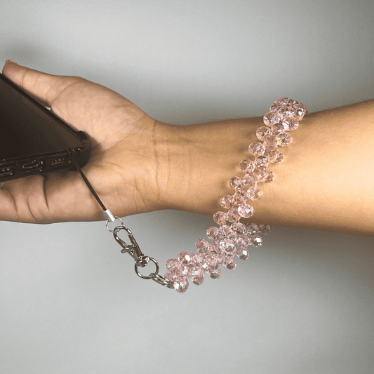 Dragonne De Téléphone Rose Pâle Poudré LD PERLES & CONFECTIONPERLES