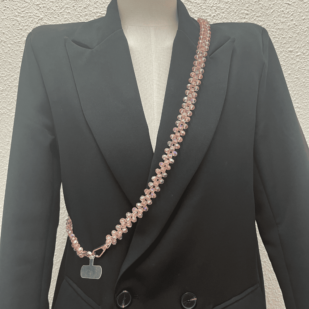 Bandoulière De Téléphone Rose Pâle Poudré LD PERLES & CONFECTIONPERLES