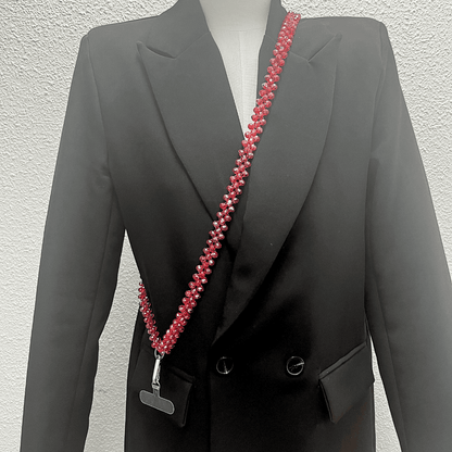 Bandoulière De Téléphone Rouge Brillant LD PERLES & CONFECTIONPERLES