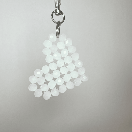Porte-Clés Cœur Blanc Nacré LD PERLES & CONFECTIONPERLES