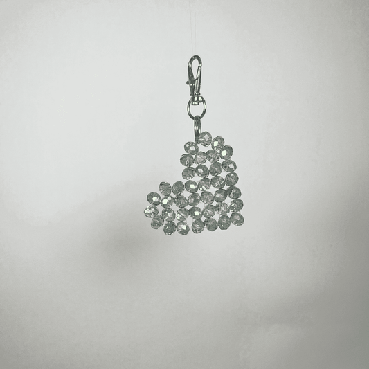Porte-Clés Cœur Gris LD PERLES & CONFECTIONPERLES