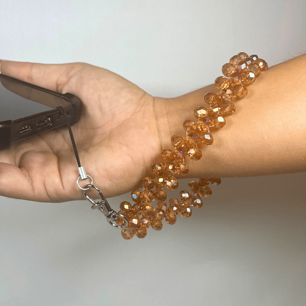 Dragonne De Téléphone Orange Corail LD PERLES & CONFECTIONPERLES