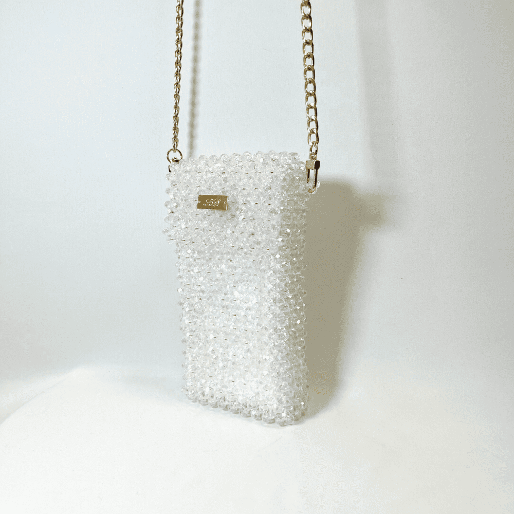 Pochette De Téléphone Blanche LD PERLES & CONFECTIONPERLES